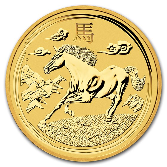 2014 Australia 1/4 oz Gold Lunar Horse BU (Series II) 2014 Australia 1/4 oz Gold Lunar Horse BU (Series II)